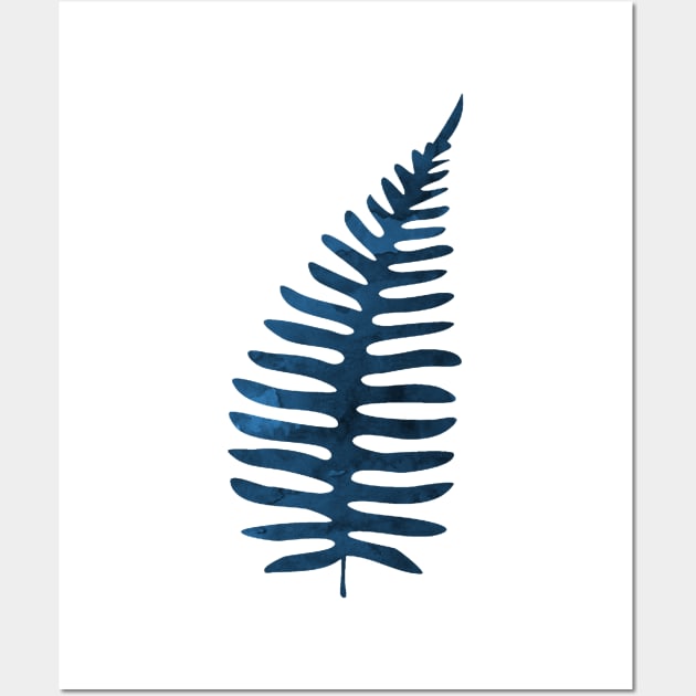 Blue Fern Leaf Wall Art by TheJollyMarten